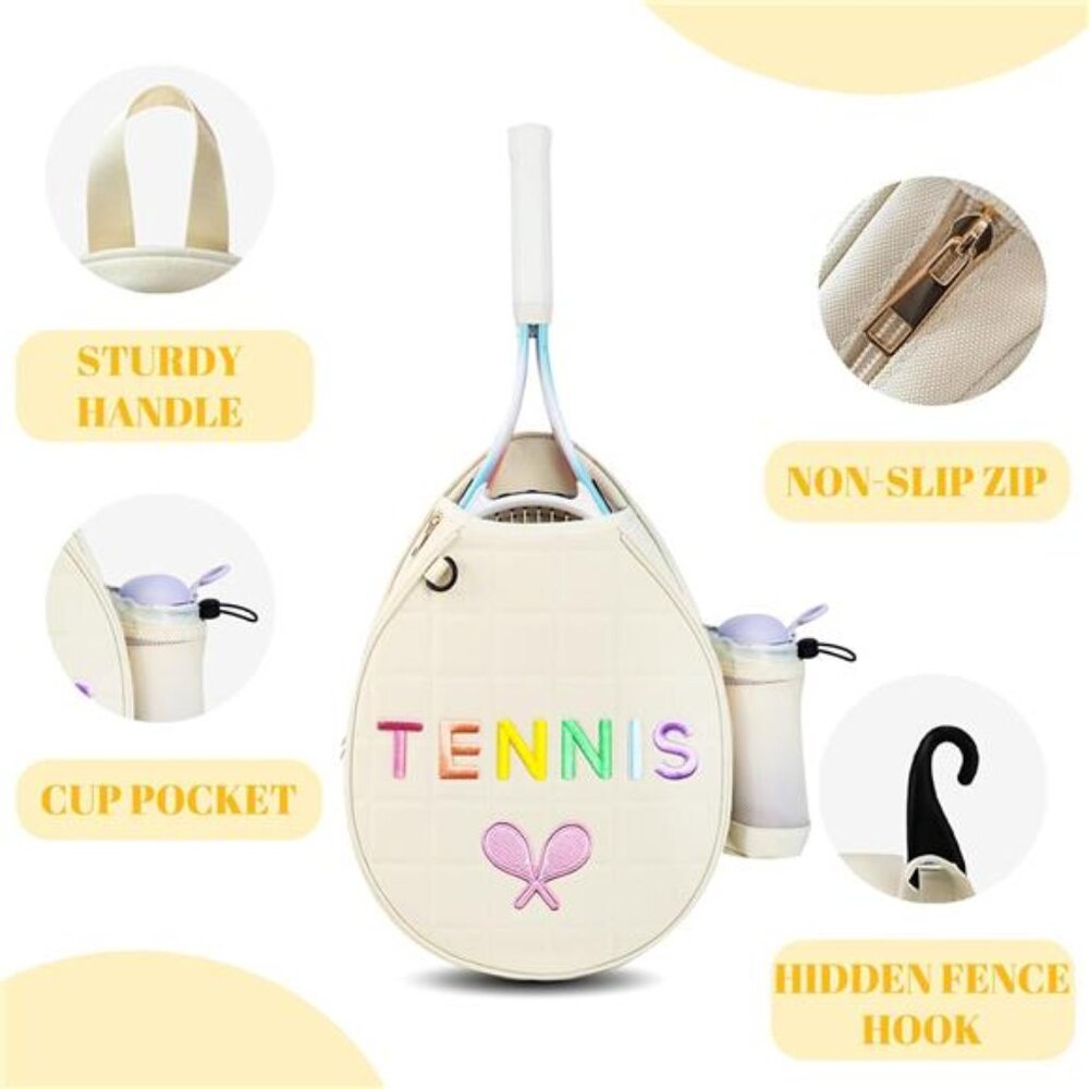 Tennis Bags, Tennis Sling Crossbody Backpack, Water Resistant - Picture 5 of 7